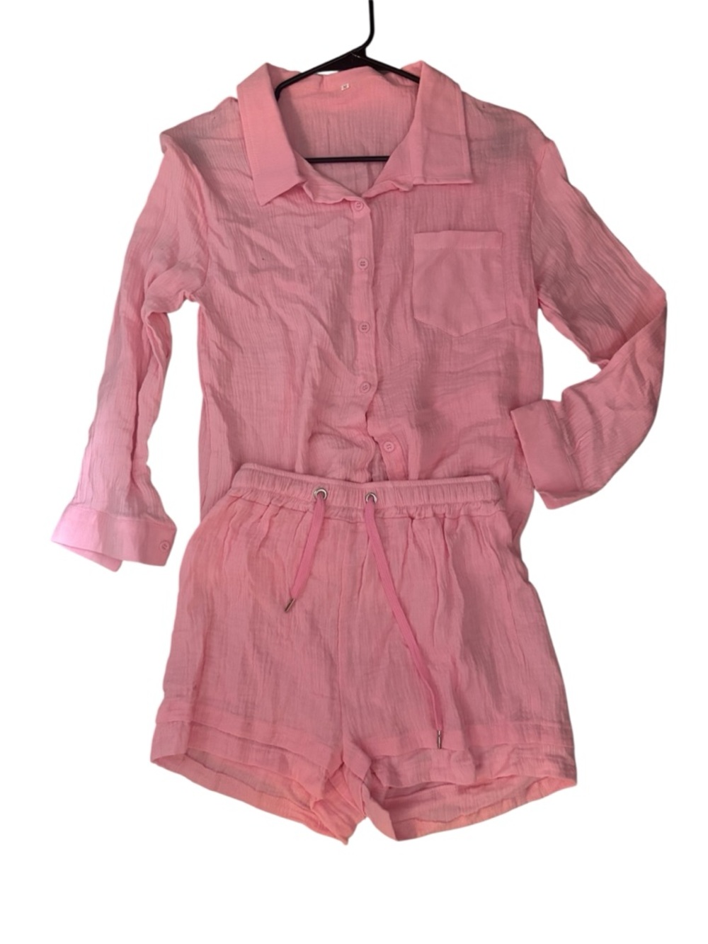 SHEIN Pink High Waist Women's Shorts Set
